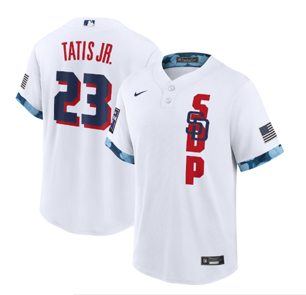 Men's San Diego Padres #23 Fernando Tatis Jr. 2021 White All-Star Cool Base Stitched MLB Jersey Men's San Diego Padres #23 Fernando Tatis Jr. 2021 White All-Star Cool Base Stitched MLB Jersey
